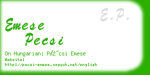 emese pecsi business card